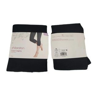 2 Pair Womens Xhilaration Capri Leggings XL Black Cotton Blend Workout
